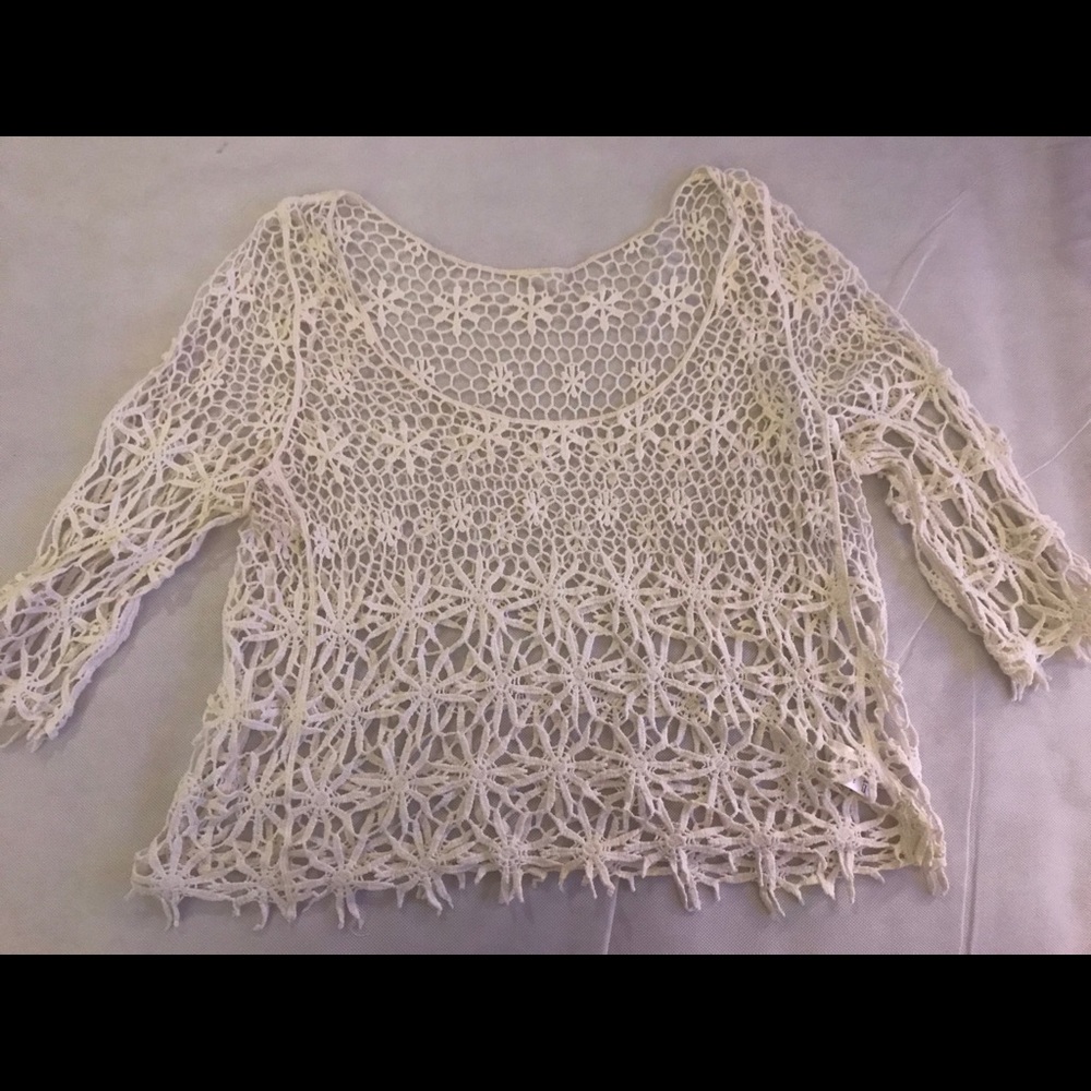 🎊❤️🚨HOST PICK🚨White crochet 🧶 Top💥